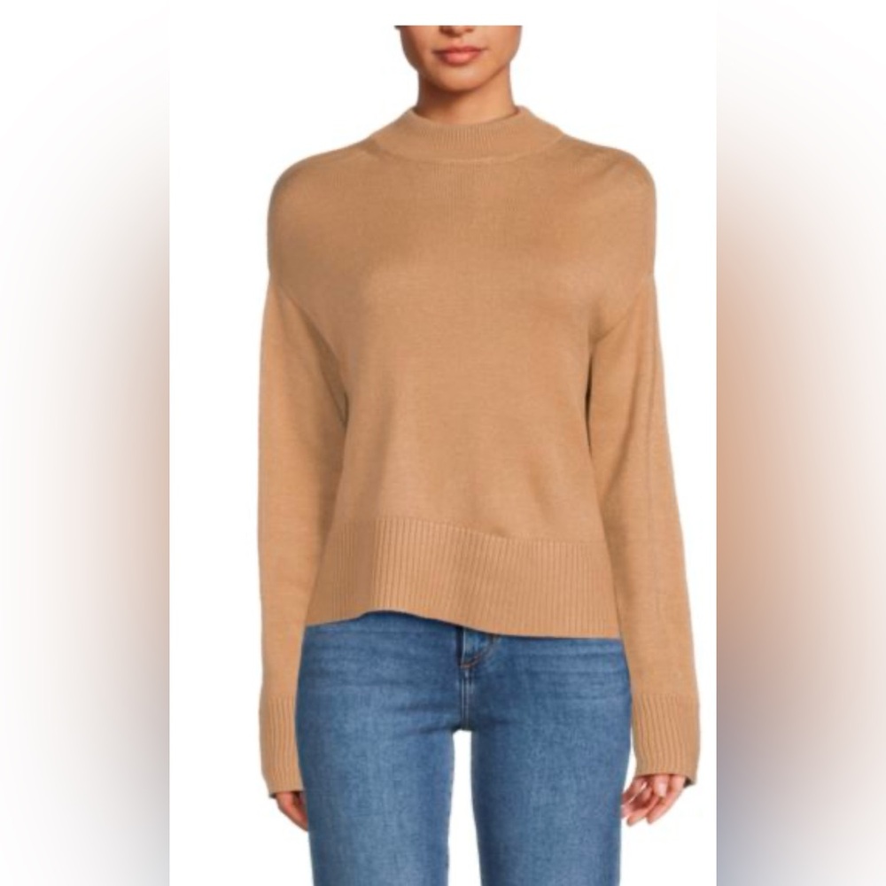 Women's DKNY Mock-Neck Side-Slit High-Low-Hem Sweater size L